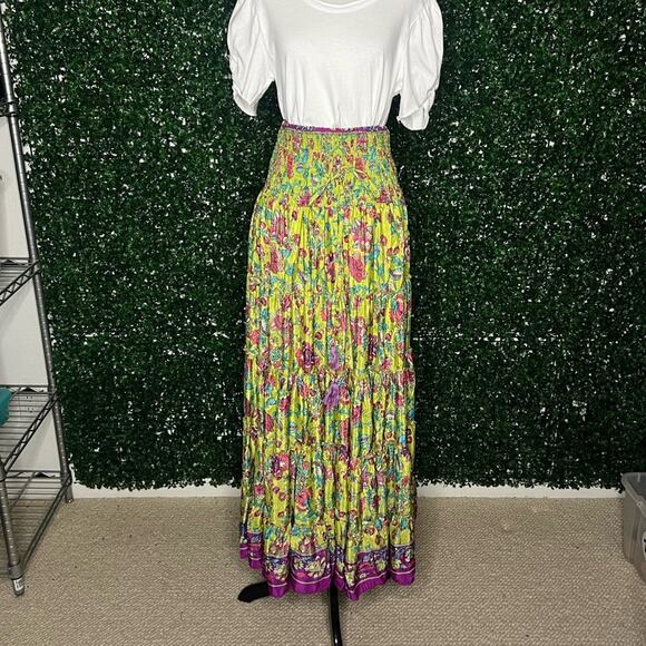 *NWT Women’s Boho Zury Indian Tropic Long Skirt with Elastic Waist – One Size - Picture 4 of 9